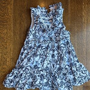Janie and Jack Navy and White Floral Dress